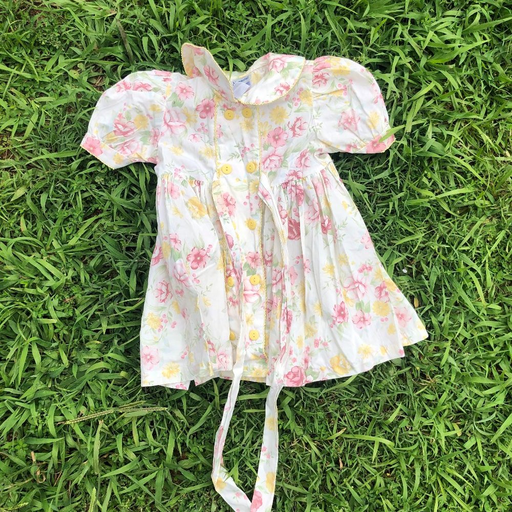 Rustic Floral Print Coat Dres